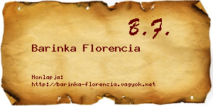 Barinka Florencia névjegykártya